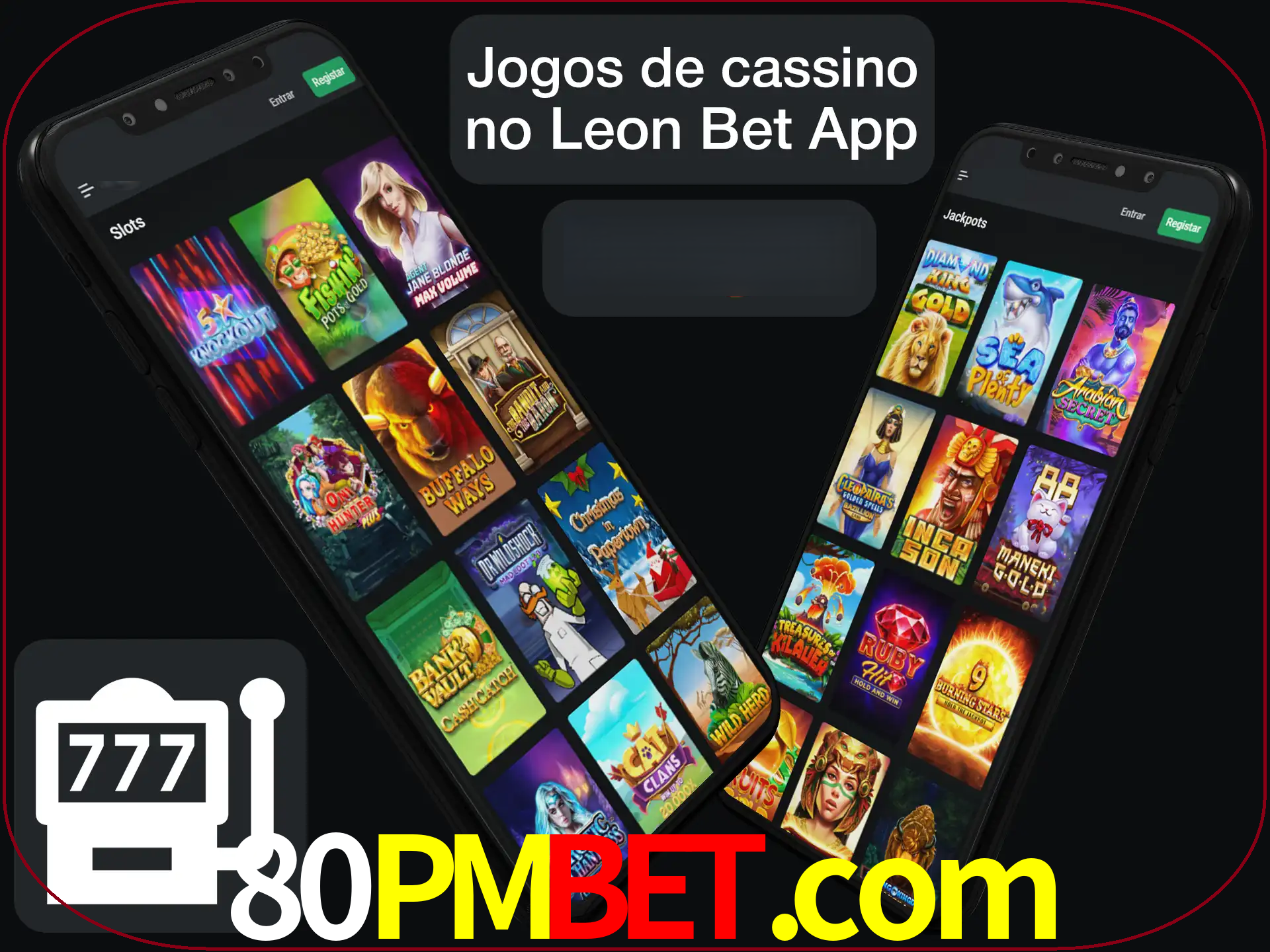 Escolha quais jogos de cassino jogar no app.
