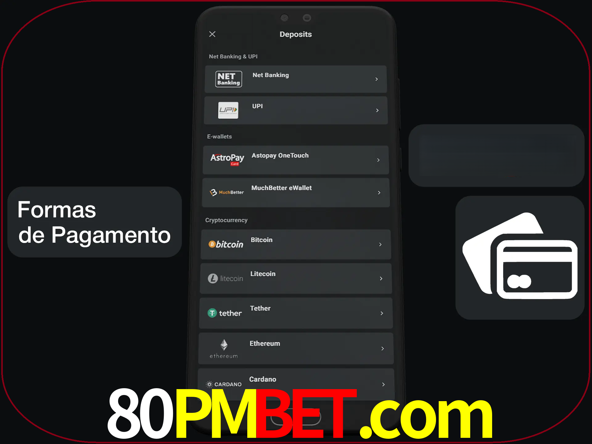 Escolha a forma de pagamento de sua preferência.