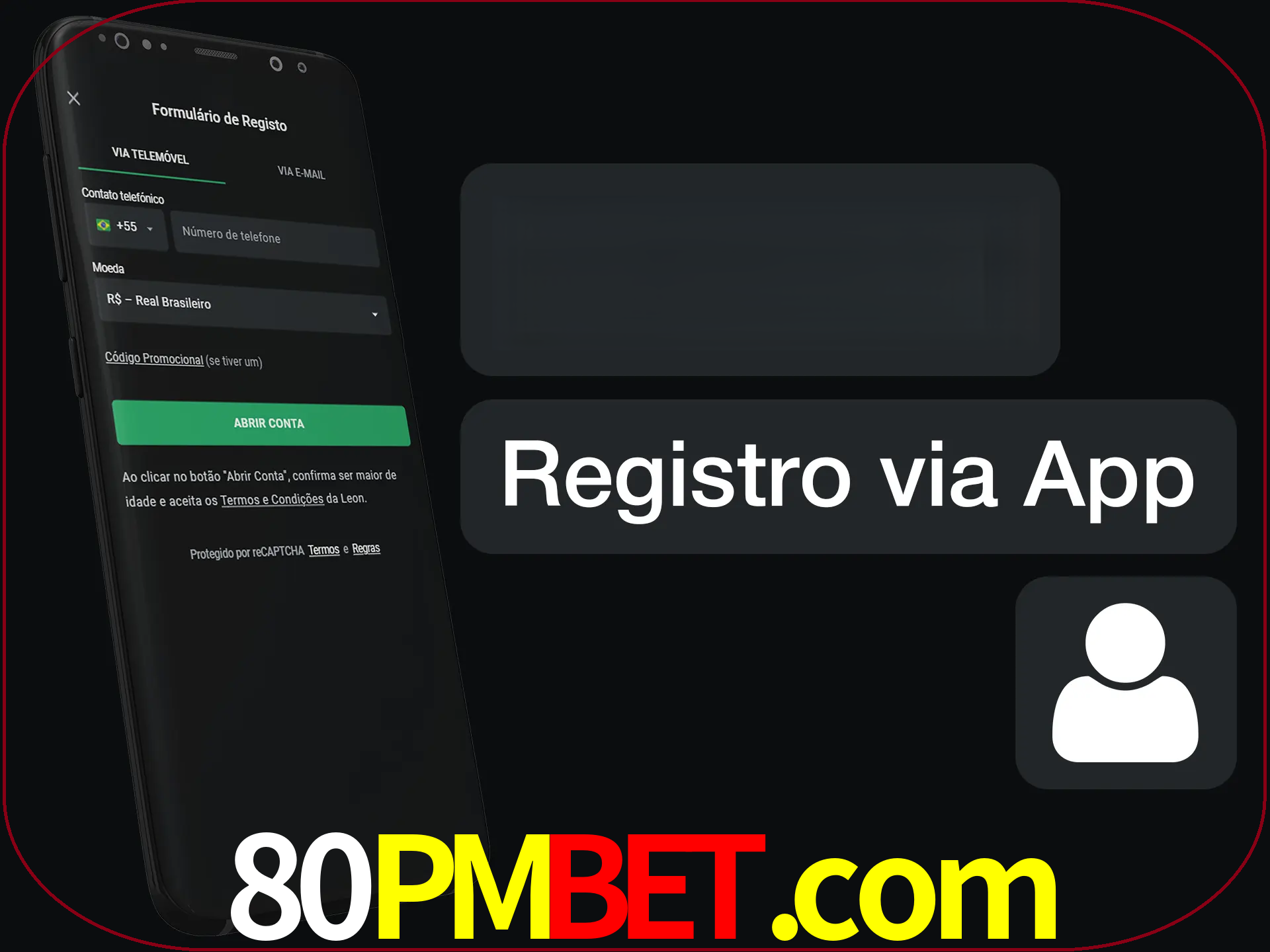 Registre-se com duas etapas usando o aplicativo.