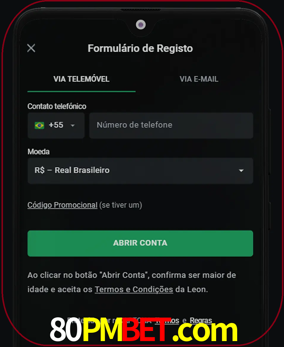 Abra o aplicativo e inicie o processo de registro.